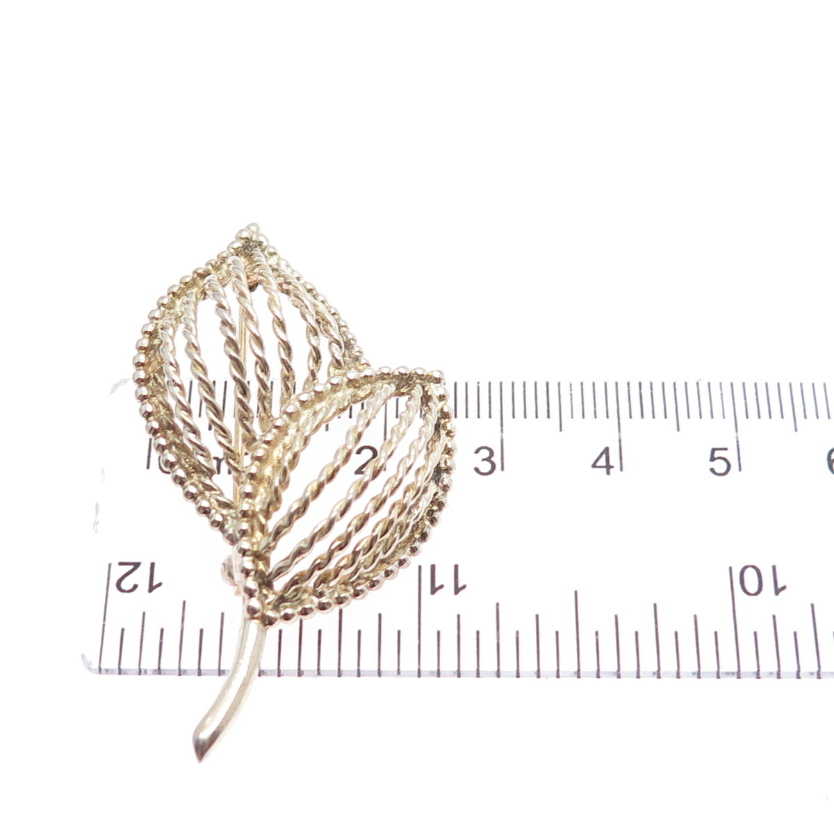 NAPIER 925 Sterling Silver Gold Plated Vintage Floral Leaf Pin Brooch