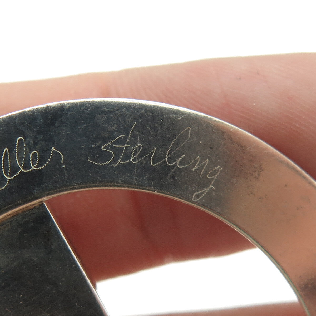 ALLYNNE MILLER 925 Sterling Silver Vintage Modernist Pin Brooch