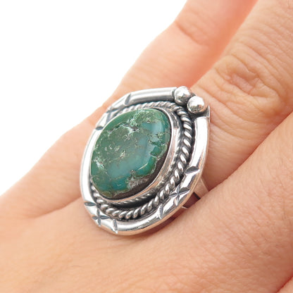 Old Pawn Sterling Silver Vintage Southwestern Royston Turquoise Ring Size 5.75