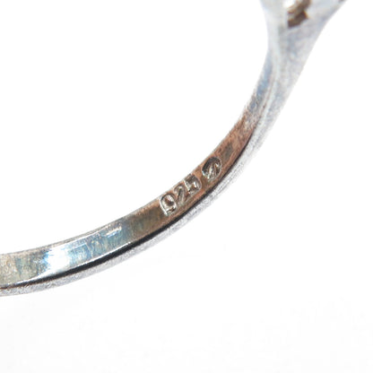 925 Sterling Silver Round & Triangle-Cut C Z Engagement Ring Size 10