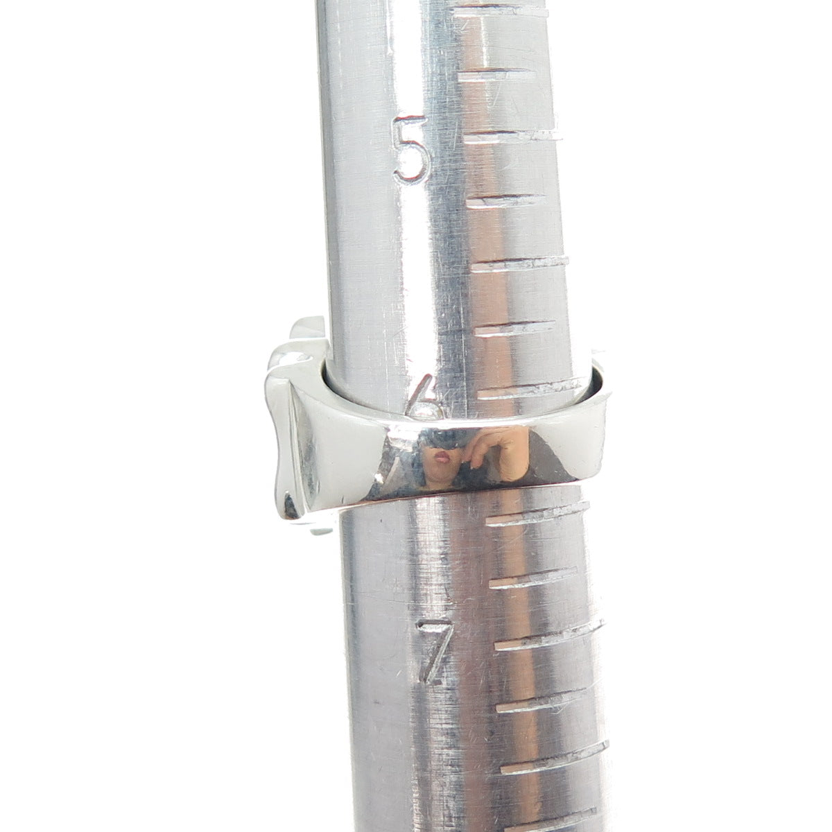 925 Sterling Silver Vintage Modernist Ribbed Oxidized Ring Size 6.25