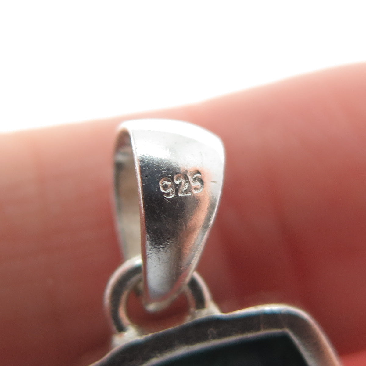 925 Sterling Silver Vintage Real Chrysocolla Charm Pendant