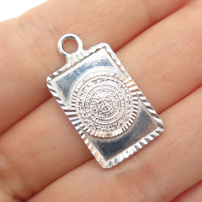 925 Sterling Silver Vintage Mexico Mayan Calendar Mini Charm Pendant