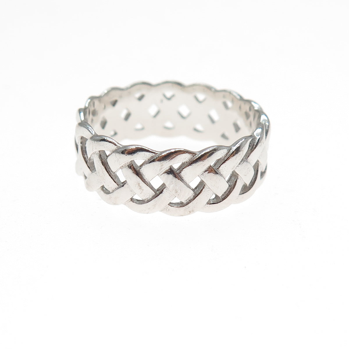 925 Sterling Silver Vintage Celtic Braided Band Ring Size 9.25