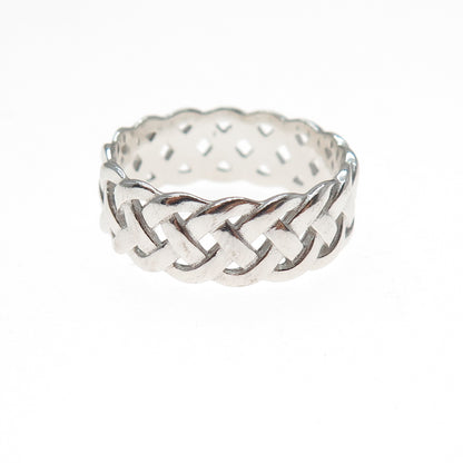 925 Sterling Silver Vintage Celtic Braided Band Ring Size 9.25
