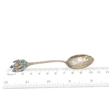 925 Sterling Antique Art Deco Canada Enamel Halifax Coat of Arms Coffee Spoon