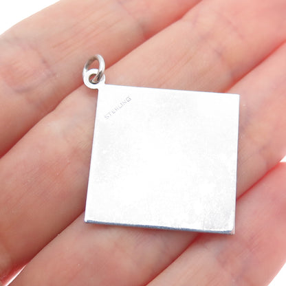 925 Sterling Silver Vintage Happy Anniversary Charm Pendant