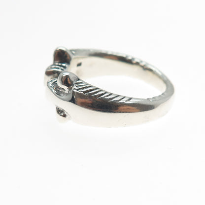 925 Sterling Silver Vintage Modernist Adjustable Ring Size 8.5