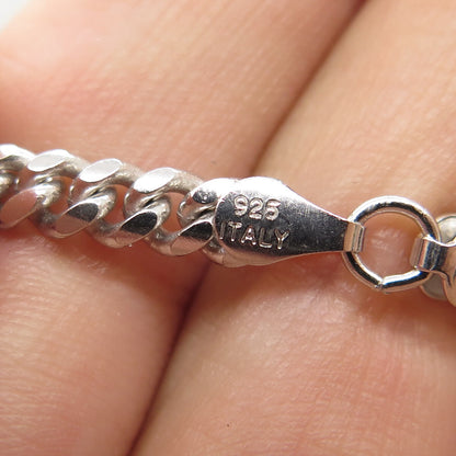 P. LUX 925 Sterling Silver Italy Cuban Link Bracelet 6.75"