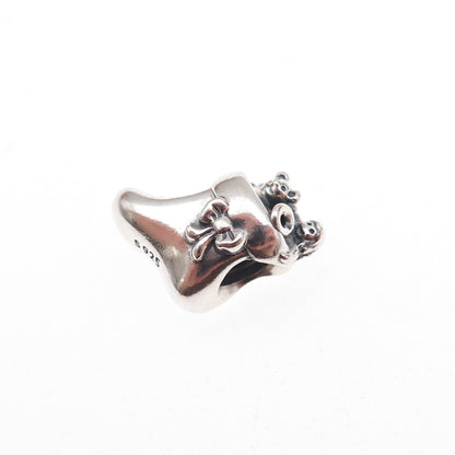 Pandora 925 Sterling Silver Santa's Stocking Slide Bead Charm