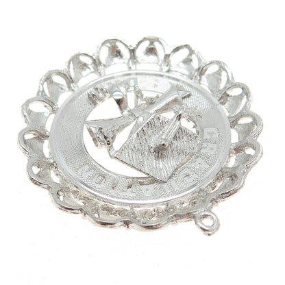 925 Sterling Silver Vintage "Graduation Day" Cap & Diploma Pendant