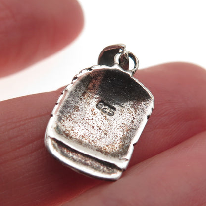 925 Sterling Silver Vintage Egyptian God Oxidized Mini Charm Pendant