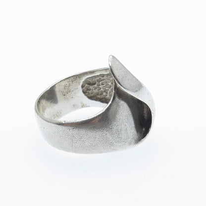 KABANA 925 Sterling Silver Vintage Modernist Flame Oxidized Ring Size 8
