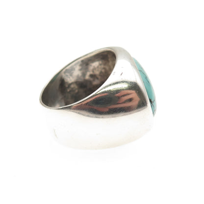 EXEX by Claudia Agudelo 925 Sterling Silver Vintage Real Turquoise Ring Size 6.5