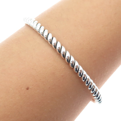 SILPADA 925 Sterling Silver Vintage Twisted Bangle Bracelet 8.25"