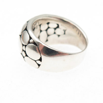 925 Sterling Silver Vintage Modernist Kali Dotted Ring Size 5.75