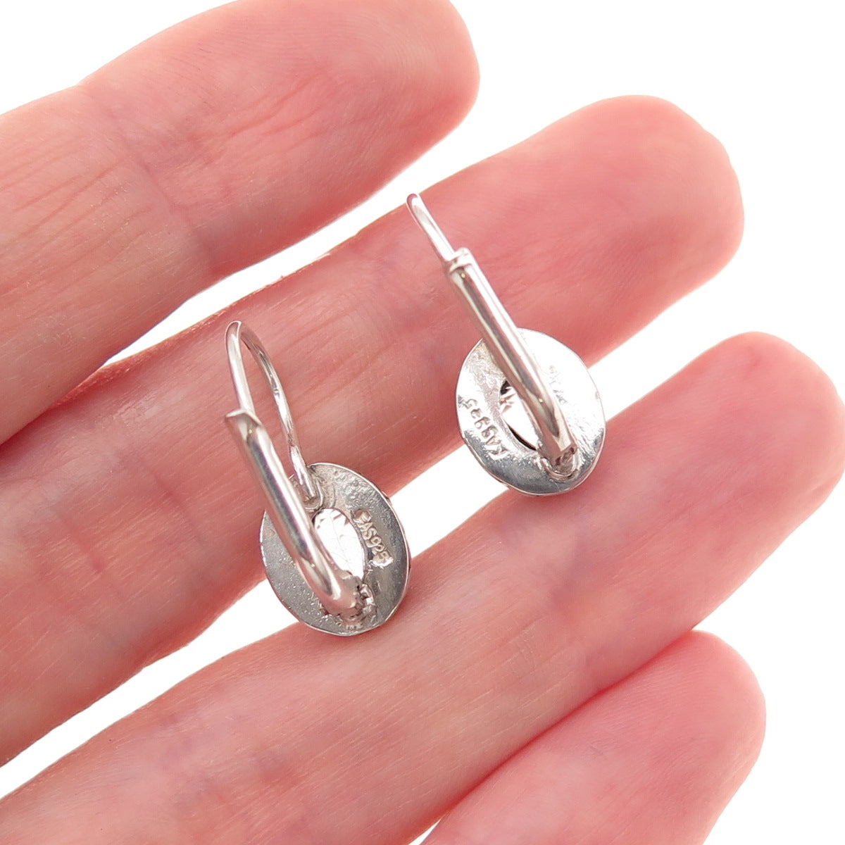 925 Sterling Silver Vintage Real Blue Topaz Beaded Oxidized Earrings