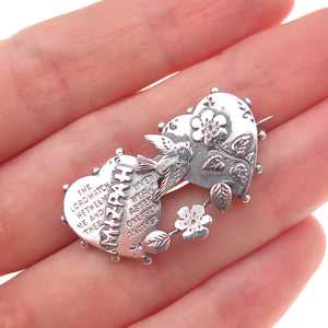Hepburn & Wilcox Sterling Silver Antique 1944 Birmingham Mizpah Heart Pin Brooch