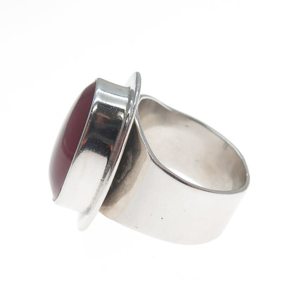 ATI ANNIKA WITT 925 Sterling Silver Vintage Mexico Real Red Jasper Ring Size 7