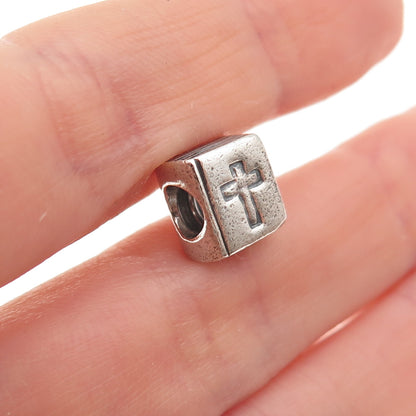 Pandora 925 Sterling Silver Cross Bible Slide Bead Charm