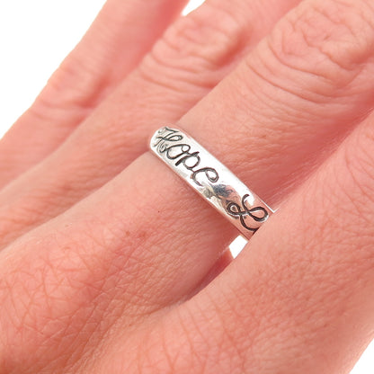 Jewelry Concepts 925 Sterling Silver Vintage Faith Love Hope Band Ring Size 12