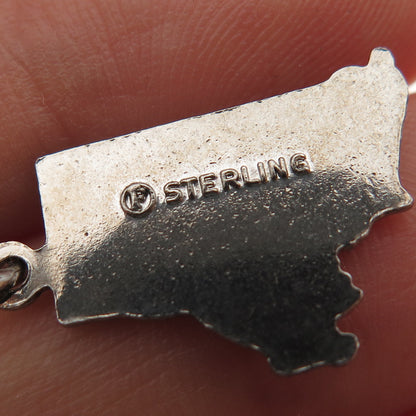 FRENCH & FRANKLIN 925 Sterling Silver Vintage Enamel Rhode Island Mini Pendant