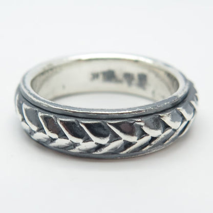 925 Sterling Silver Vintage Braided Band Ring Size 9