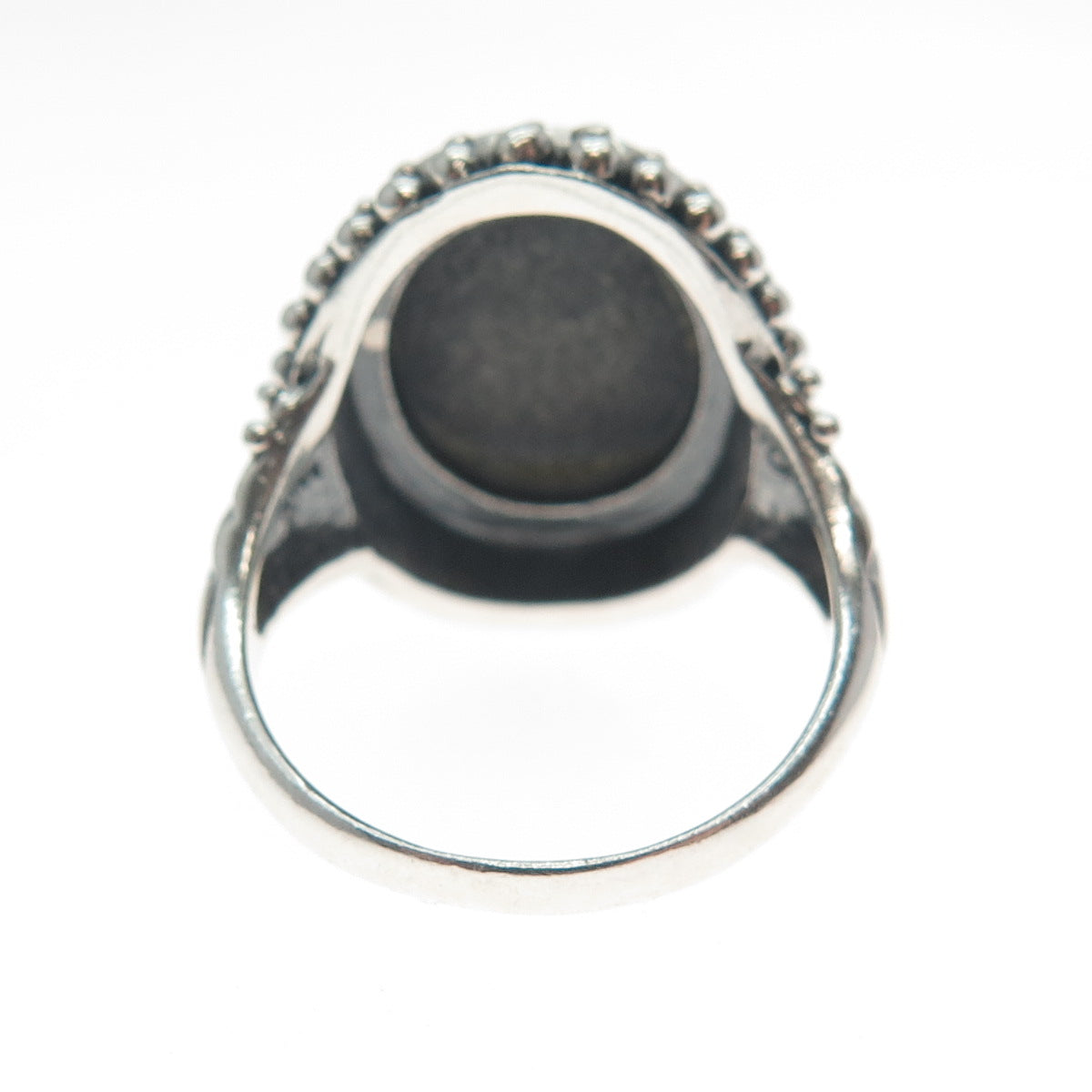 MARK WASSERMAN SAMARA 925 Sterling Silver Vintage Real Black Onyx Ring Size 7.25