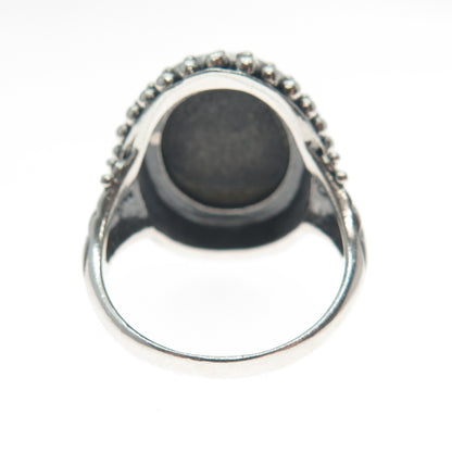 MARK WASSERMAN SAMARA 925 Sterling Silver Vintage Real Black Onyx Ring Size 7.25