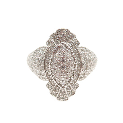 925 Sterling Silver Round-Cut C Z Sparkle Ring Size 7.25