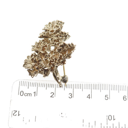 Eggert 925 Sterling Silver Gold Plated Vintage Denmark Flora Danica Pin Brooch