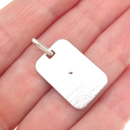 925 Sterling Silver Vintage Italy Jesus Tag Charm Pendant