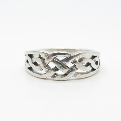 925 Sterling Silver Vintage Celtic Ring Size 9.75