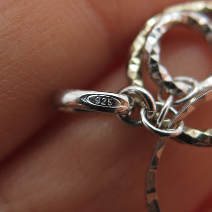 925 Sterling Silver 2-Tone Vintage Modernist Ornate Multi-Circle Pendant