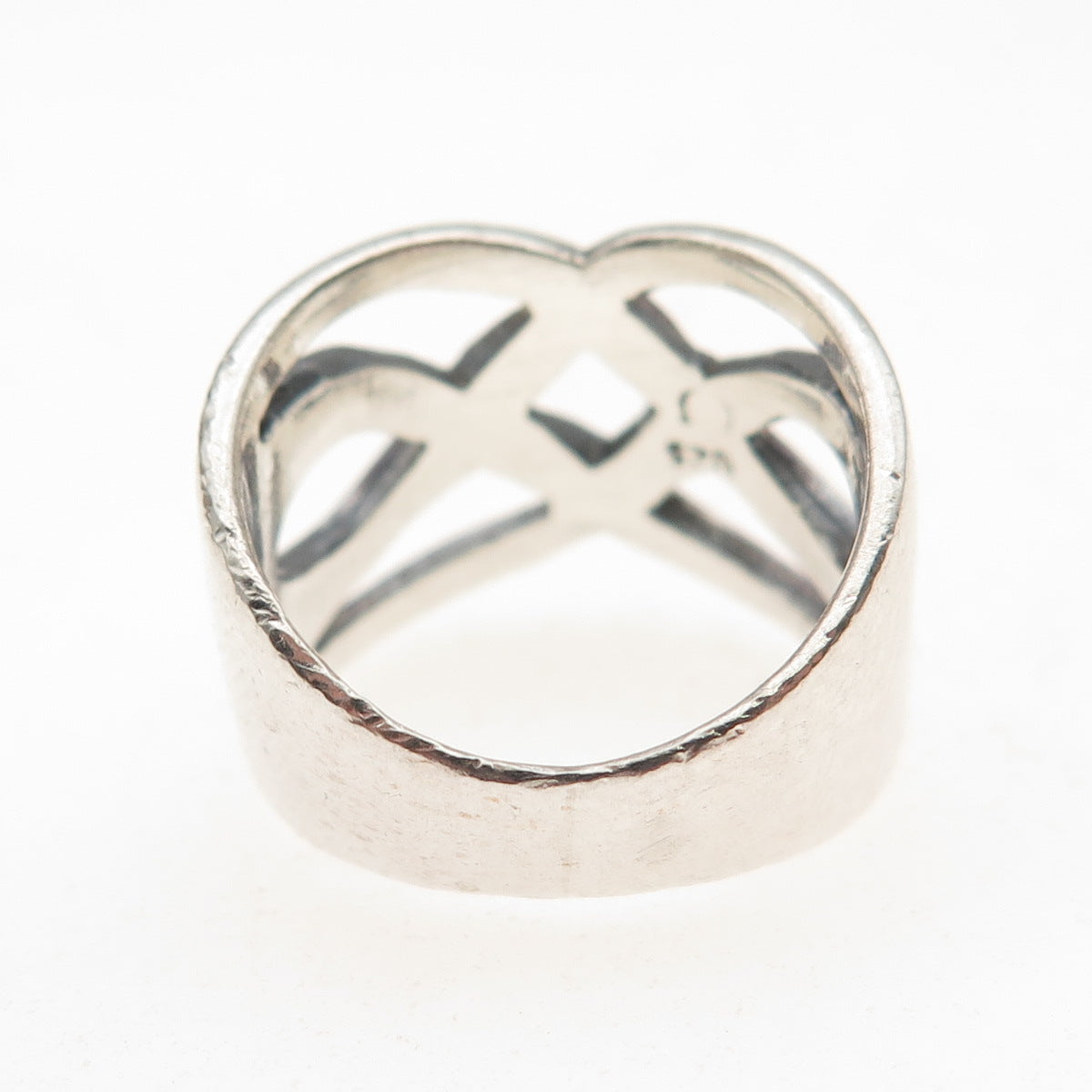 925 Sterling Silver Vintage Woven Oxidized Ring Size 5