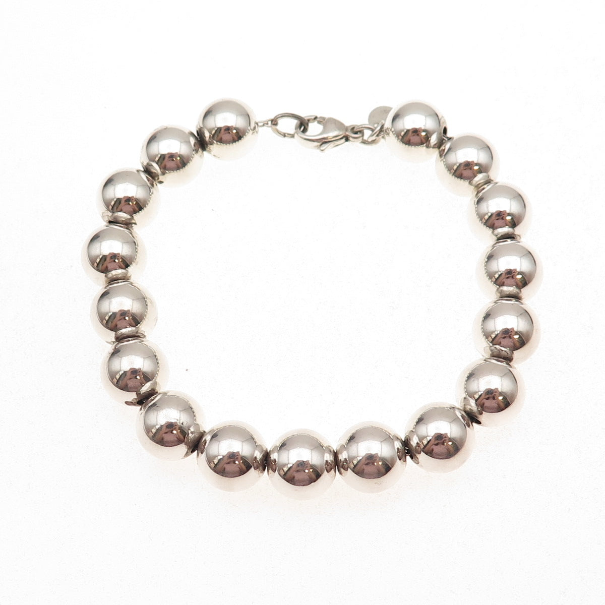Tiffany & Co. 925 Sterling Silver Vintage HardWear Ball Beaded Bracelet 6.5"
