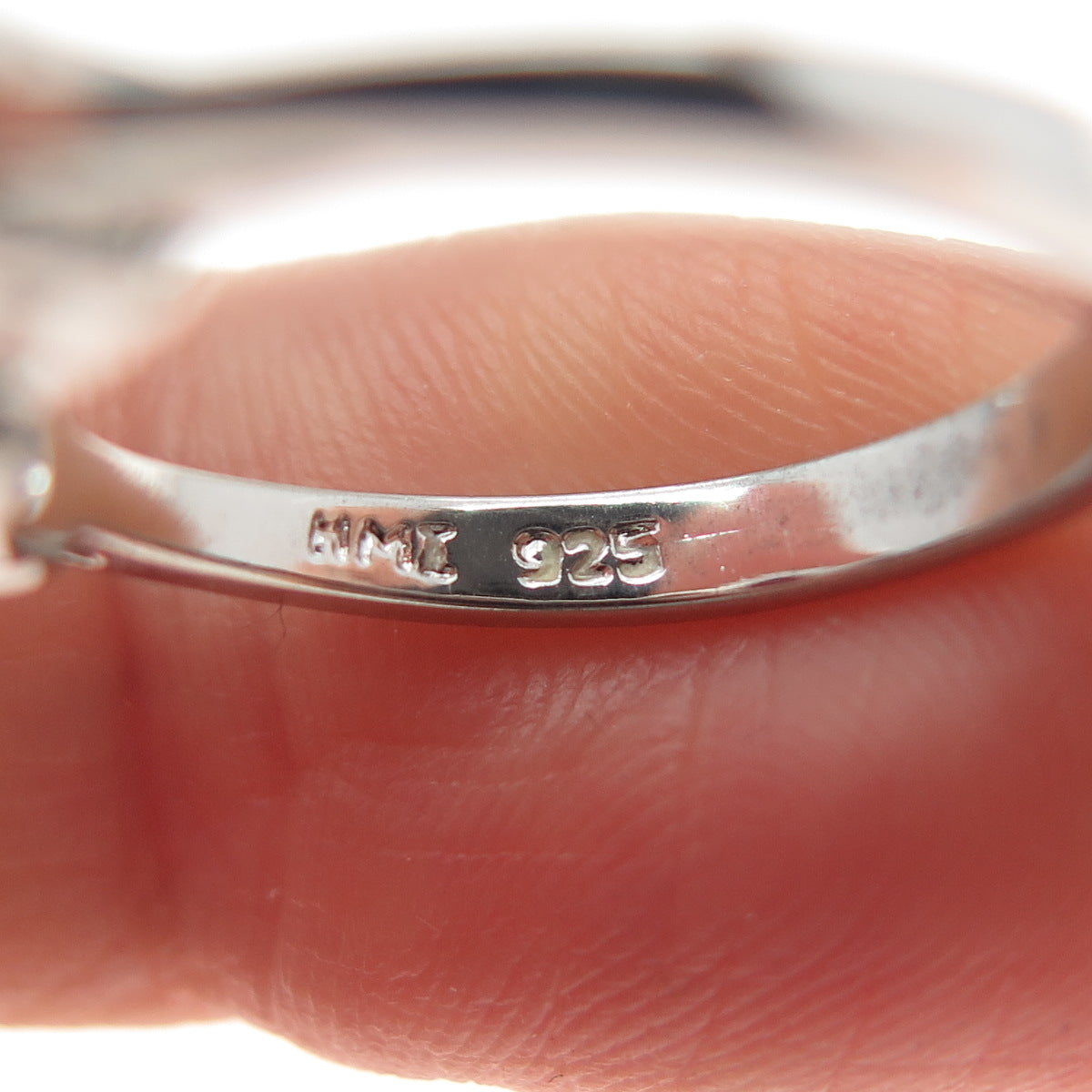 925 Sterling Silver Real Oval-Cut Amethyst & Round-Cut C Z Ring Size 5