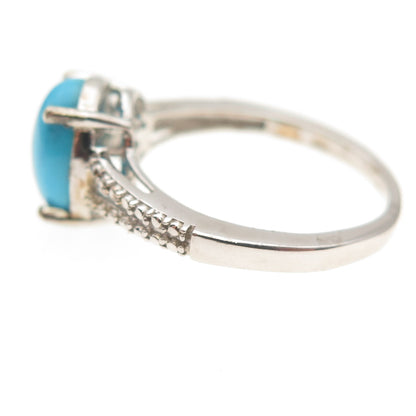 Chuck Clemency 925 Sterling Silver Real Sleeping Beauty Turquoise Ring Size 8