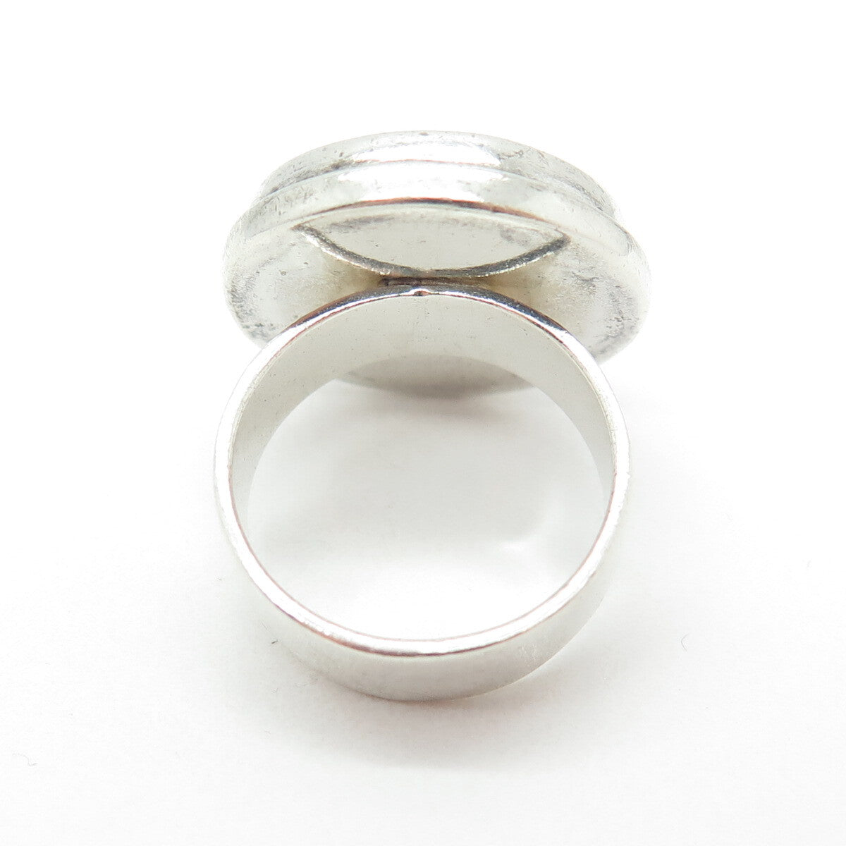 925 Sterling Silver Vintage Murano Glass Modernist Ring Size 6