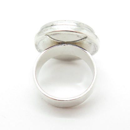 925 Sterling Silver Vintage Murano Glass Modernist Ring Size 6
