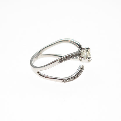 BOMB PARTY 925 Sterling Silver Canary & White C Z Ring Size 8.5