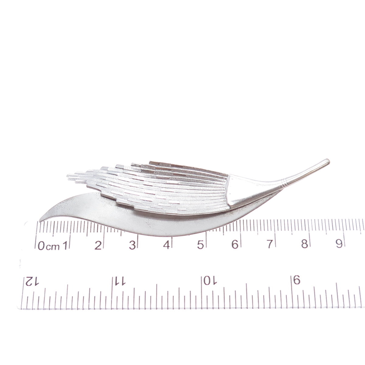BEAU 925 Sterling Silver Vintage Feather Pin Brooch