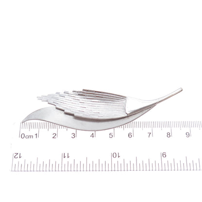 BEAU 925 Sterling Silver Vintage Feather Pin Brooch