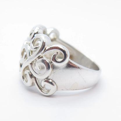 925 Sterling Silver Vintage Swirl Ring Size 6.25