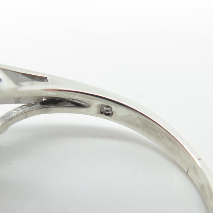ROSS SIMONS 925 Sterling Silver Lab-Created Peacock Sapphire C Z Ring Size 6.75