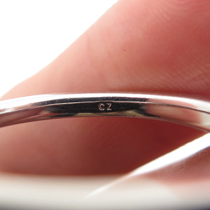 925 Sterling Silver Round-Cut C Z Half Eternity Stackable Band Ring Size 10