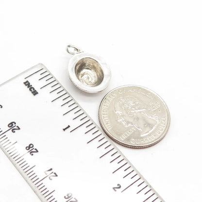 925 Sterling Silver Vintage Hat Charm Pendant