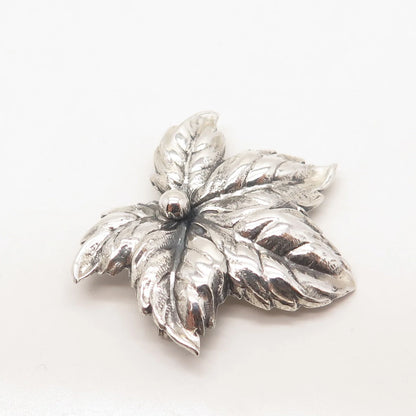 925 Sterling Silver Vintage BEAU Maple Leaf Pin Brooch