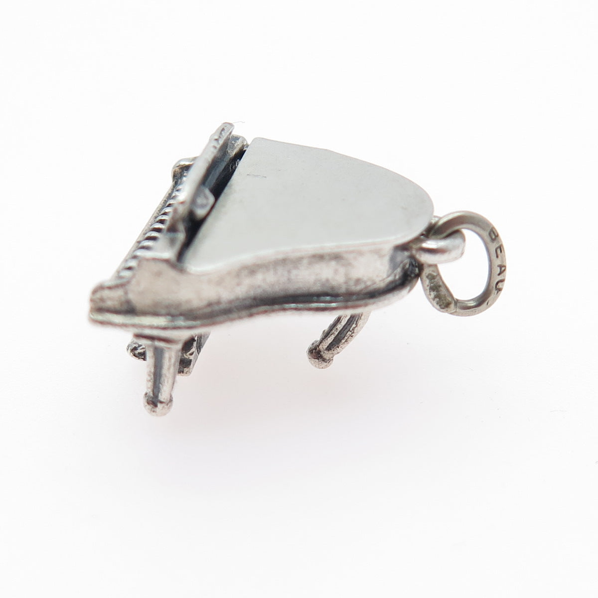 BEAU 925 Sterling Silver Vintage Grand Piano Minimalist 3D Charm Locket Pendant
