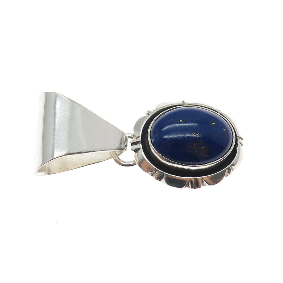 CAROL FELLEY 925 Sterling Silver Vintage 1985 Real Lapis Lazuli Charm Pendant